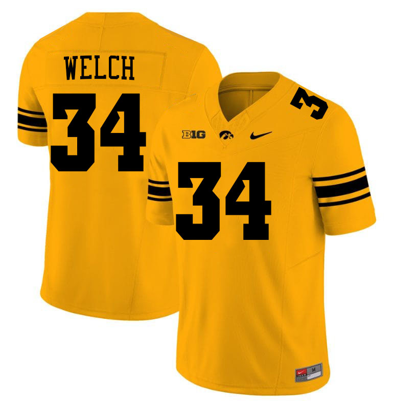 Kristian Welch Iowa Jersey,University Of Iowa Hawkeyes Fotoball Uniforms,Jersey,Gears-Gold